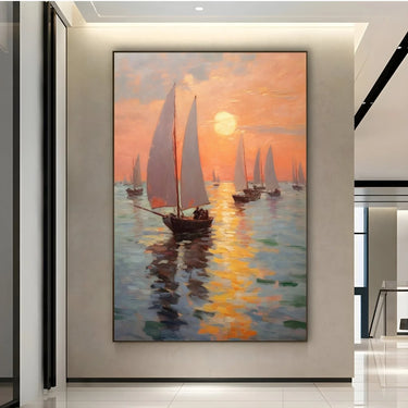 Quadro Stampa su Tela Navigando al tramonto - CupidoDesign