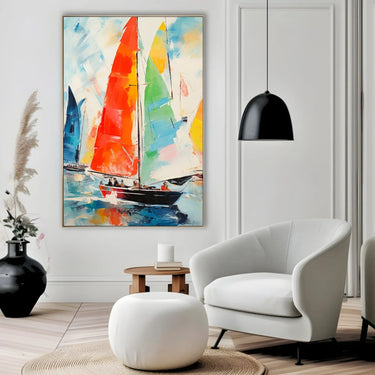 Quadro Stampa su Tela Navigando nei Colori - CupidoDesign
