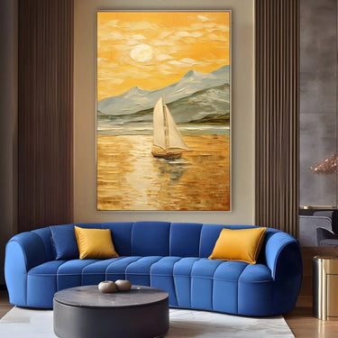 Quadro Stampa su Tela Navigando verso il tramonto - CupidoDesign