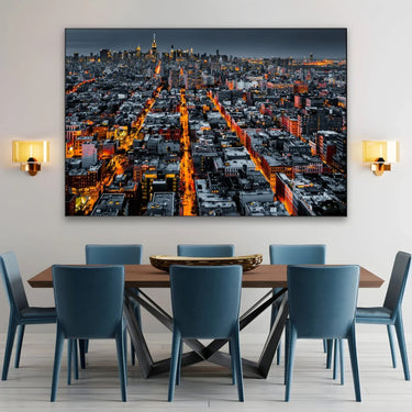 Quadro Stampa su Tela New York Illuminata - CupidoDesign