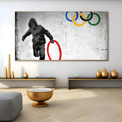 Pilleur des anneaux olympiques, Banksy