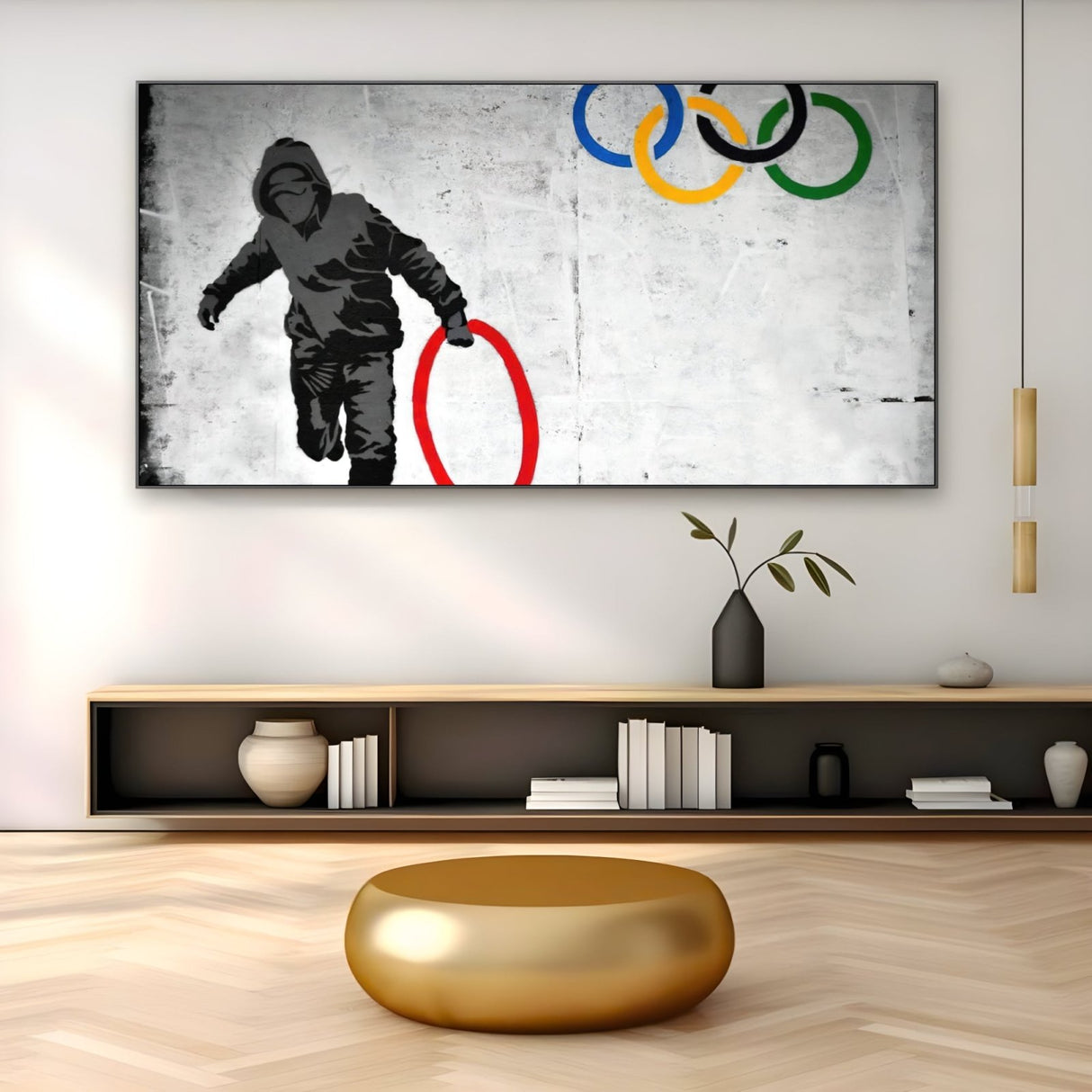 Plunderaar van de Olympische ringen, Banksy