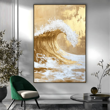 Quadro Stampa su Tela Onda Dorata - CupidoDesign