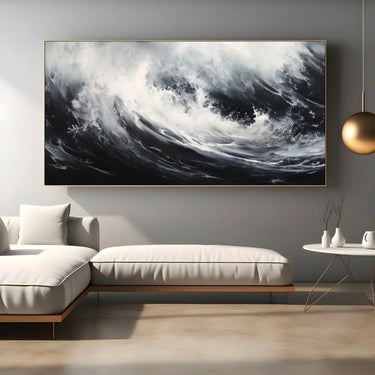 Quadro Stampa su Tela Onda Nera - CupidoDesign