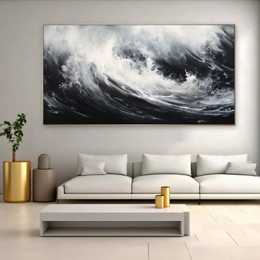 Quadro Stampa su Tela Onda Nera - CupidoDesign