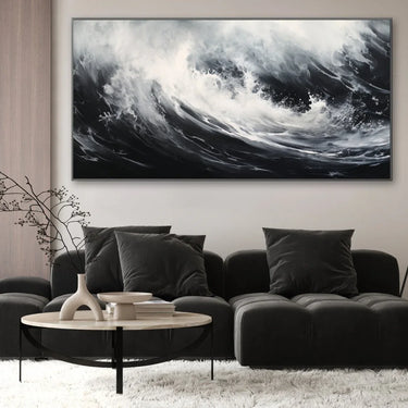 Quadro Stampa su Tela Onda Nera - CupidoDesign