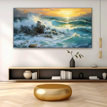 Quadro Stampa su Tela Onde Dorate - CupidoDesign
