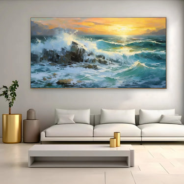 Quadro Stampa su Tela Onde Dorate - CupidoDesign