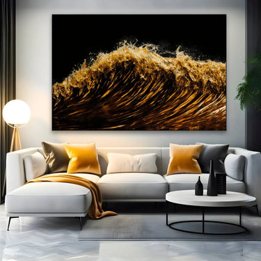 Quadro Stampa su Tela Onde Gold - CupidoDesign