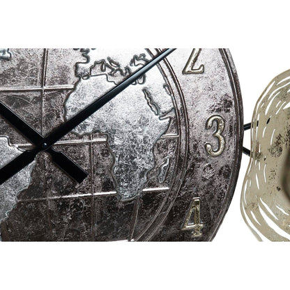 Orologio da Parete DKD Home Decor Dorato Metallo Mappamondo (121 x 9,5 x 49,5 cm)