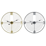 Orologio da Parete DKD Home Decor Nero Dorato Metallo 60 x 3 x 60 cm Moderno (2 Unità) - CupidoDesign