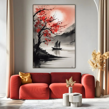 Quadro Stampa su Tela Rosso di sera - CupidoDesign