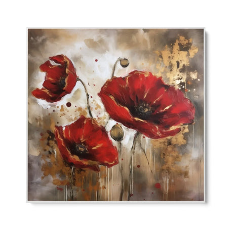 Quadro Stampa su Tela Papaveri Dorati - CupidoDesign