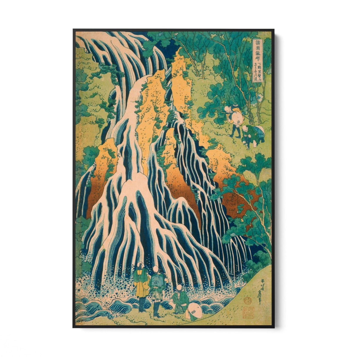 Pellegrini alla Cascata di Kirifuri, Katsushika Hokusai - CupidoDesign