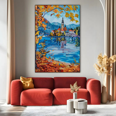 Quadro Stampa su Tela Pensieri su Lago di Bled, Slovenia - CupidoDesign