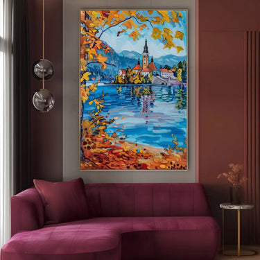 Quadro Stampa su Tela Pensieri su Lago di Bled, Slovenia - CupidoDesign