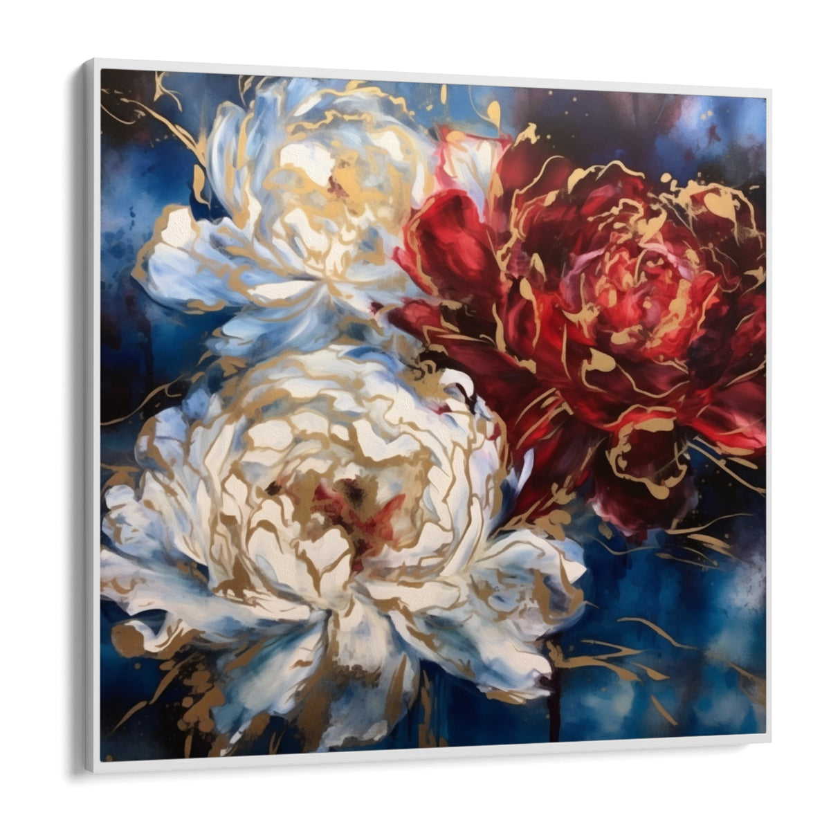 Peony on Blue