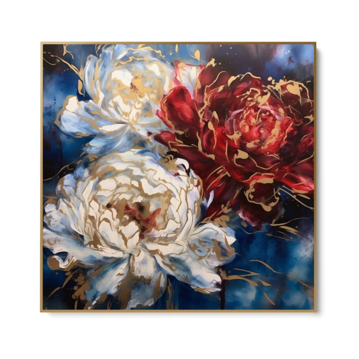 Peony on Blue