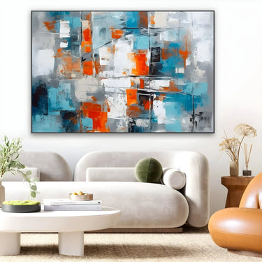 Quadro Stampa su Tela Polarità Blu Arancio - CupidoDesign