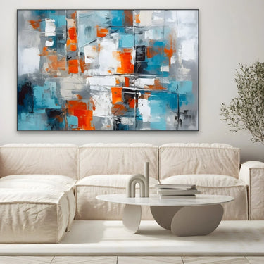 Quadro Stampa su Tela Polarità Blu Arancio - CupidoDesign
