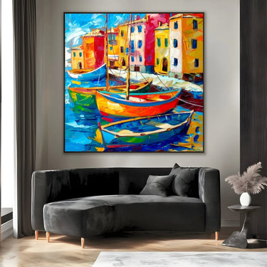 Quadro Stampa su Tela Porto di Colori - CupidoDesign