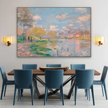 Quadro Stampa su Tela Primavera lungo la senna - Claude Monet - CupidoDesign