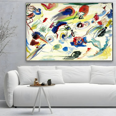 Quadro Stampa su Tela Primo acquerello astratto, Wassily Kandinsky - CupidoDesign