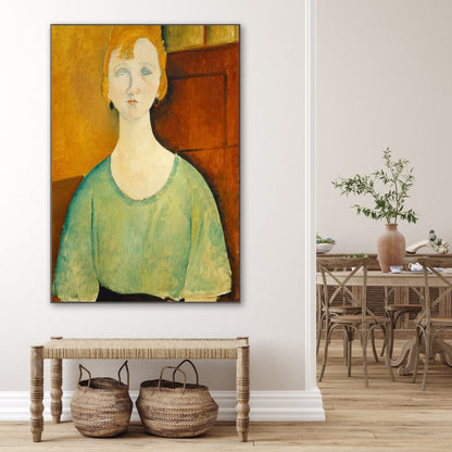Pige i en grøn bluse, Amedeo Modigliani