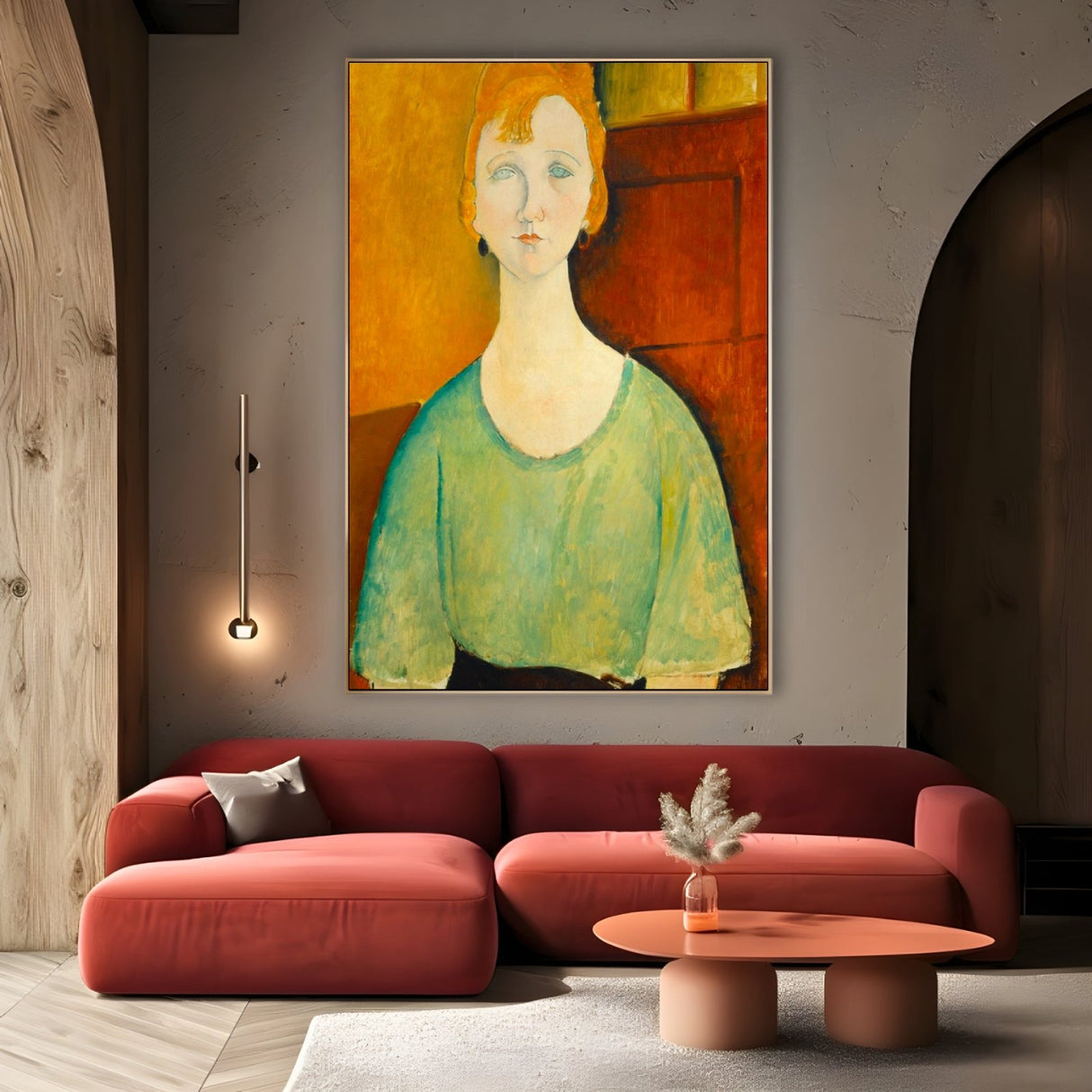 Mergina žalia palaidine, Amedeo Modigliani