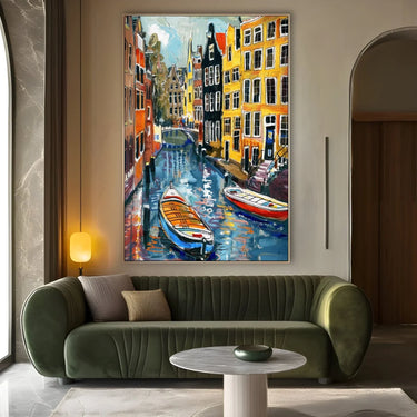 Quadro Stampa su Tela Riflessi di Amsterdam, Paesi Bassi - CupidoDesign