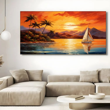 Quadro Stampa su Tela Riflessi Dorati sul Lago - CupidoDesign