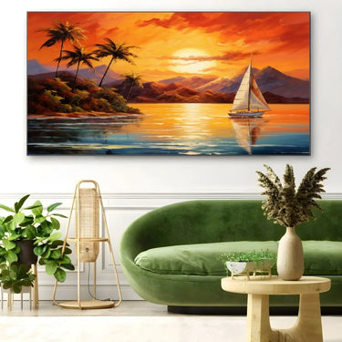 Quadro Stampa su Tela Riflessi Dorati sul Lago - CupidoDesign