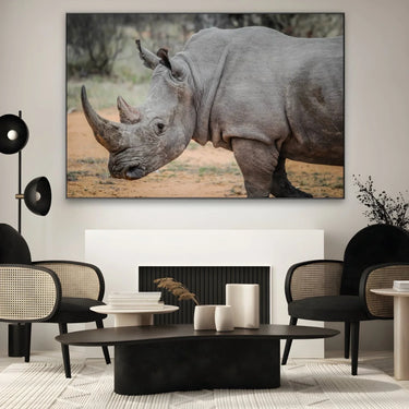 Quadro Stampa su Tela Rinoceronte Selvaggio - CupidoDesign