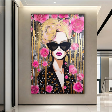 Quadro Stampa su Tela Rosa Glamour - CupidoDesign