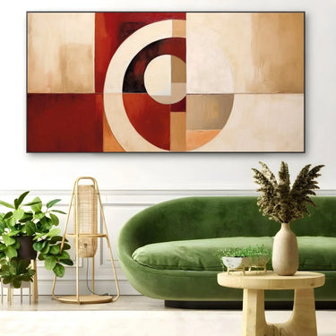 Quadro Stampa su Tela Rosso Geometrico - CupidoDesign