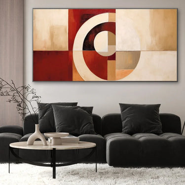 Quadro Stampa su Tela Rosso Geometrico - CupidoDesign
