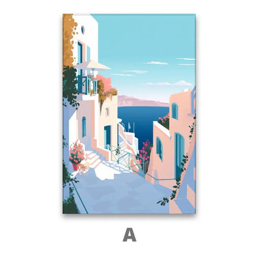 Quadro Stampa su Tela Santorini - CupidoDesign