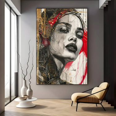 Quadro Stampa su Tela Sguardo Avvolgente - CupidoDesign