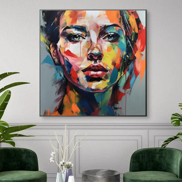 Quadro Stampa su Tela Sguardo Colorato - CupidoDesign