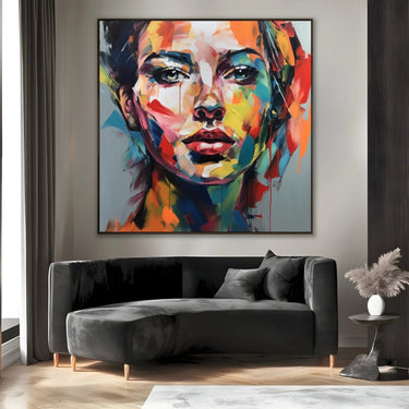 Quadro Stampa su Tela Sguardo Colorato - CupidoDesign