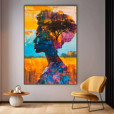 Quadro Stampa su Tela Sguardo sotto il Baobab - CupidoDesign