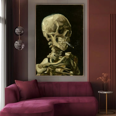 Quadro Stampa su Tela Skull with Cigarette, Vincent Van Gogh - CupidoDesign