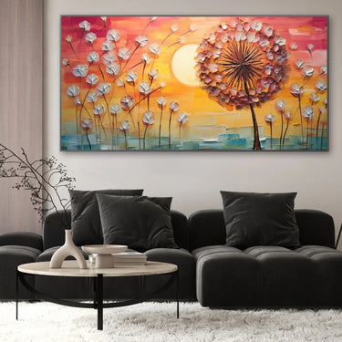 Quadro Stampa su Tela Soffioni al tramonto - CupidoDesign