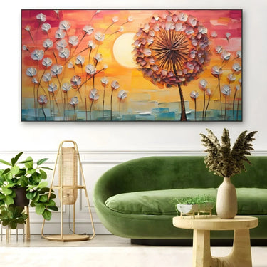 Quadro Stampa su Tela Soffioni al tramonto - CupidoDesign
