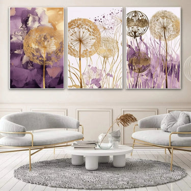Quadro Stampa su Tela Soffioni Viola - CupidoDesign