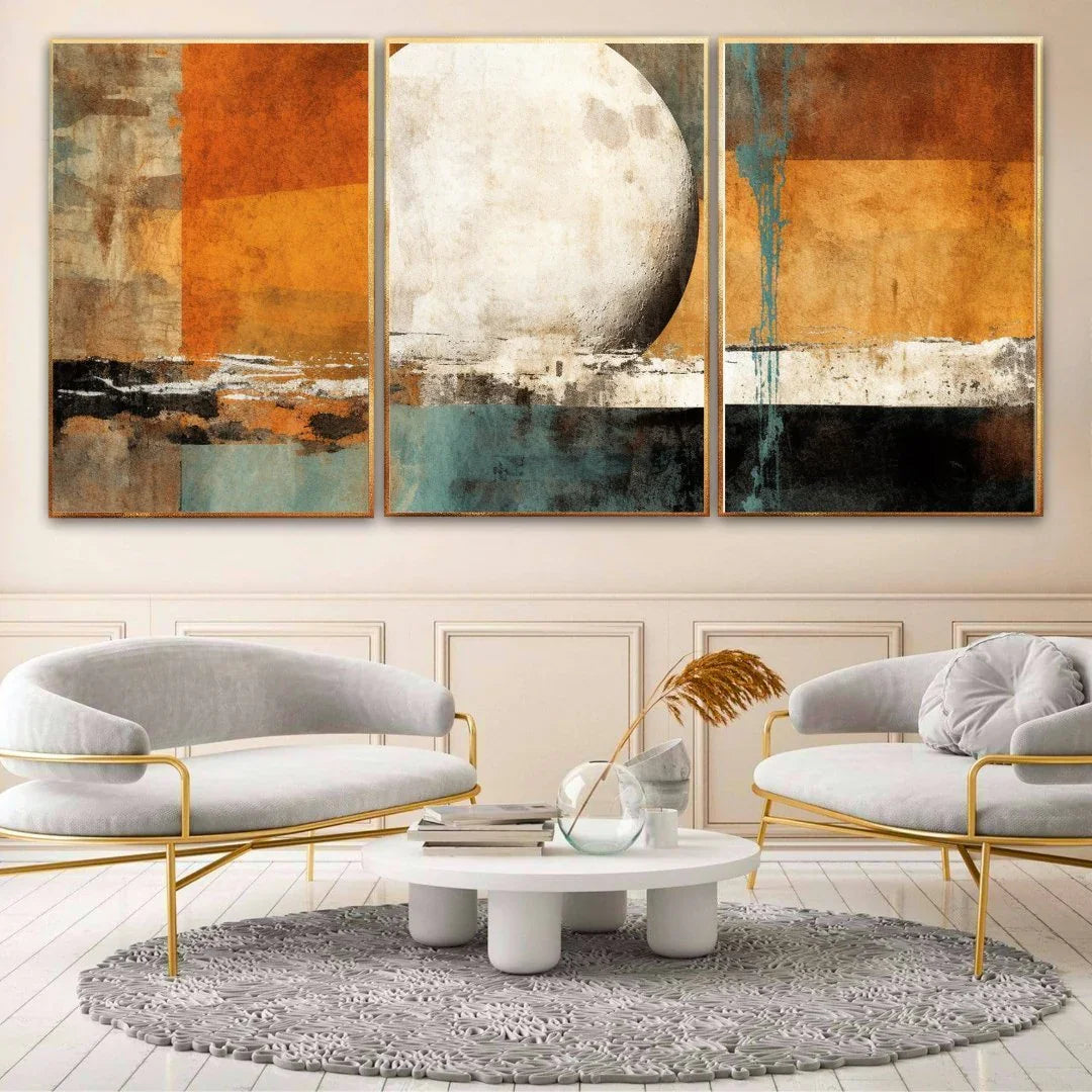 Cuadro Impresión sobre lienzo - Arte Largo, Naranja, Blanco, Estilo ...