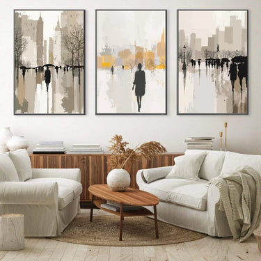 Quadro Stampa su Tela Sotto la pioggia urbana - CupidoDesign