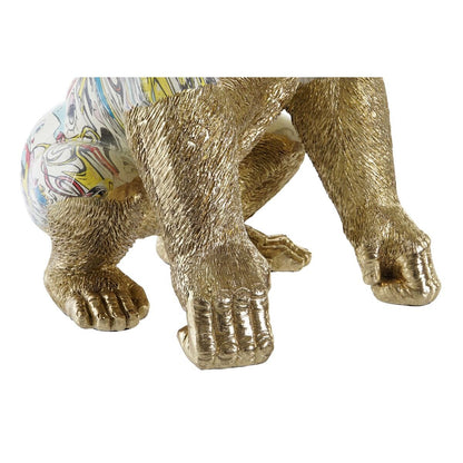 Statua Decorativa DKD Home Decor 28,5 x 26,5 x 41 cm Dorato Multicolore Gorilla