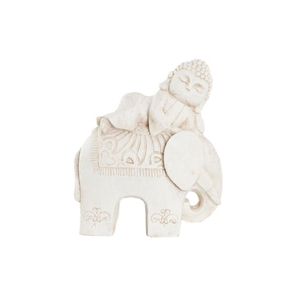 Estatua Decorativa DKD Home Decor Acabado Envejecido Oriental Elefante Blanco Magnesio (42 x 24 x 46 cm)