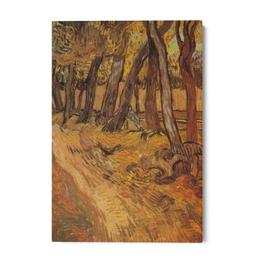 Quadro Stampa su Tela The garden of the hospital Saint Paul with figure, Vincent Van Gogh - CupidoDesign